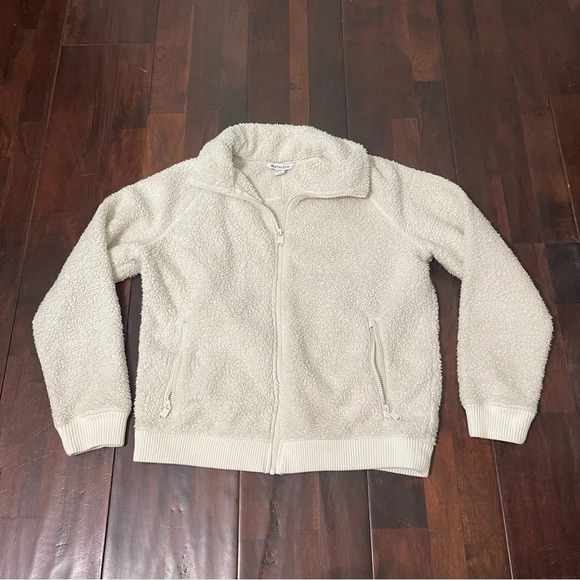 Athleta Jackets & Blazers - Athleta Full Zip Sherpa Jacket Women’s Small Ivory Soft Fuzzy Tugga 860111-00